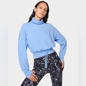 Sweaty Betty Melody Luxe Fleece Pullover Light Blue Size XS